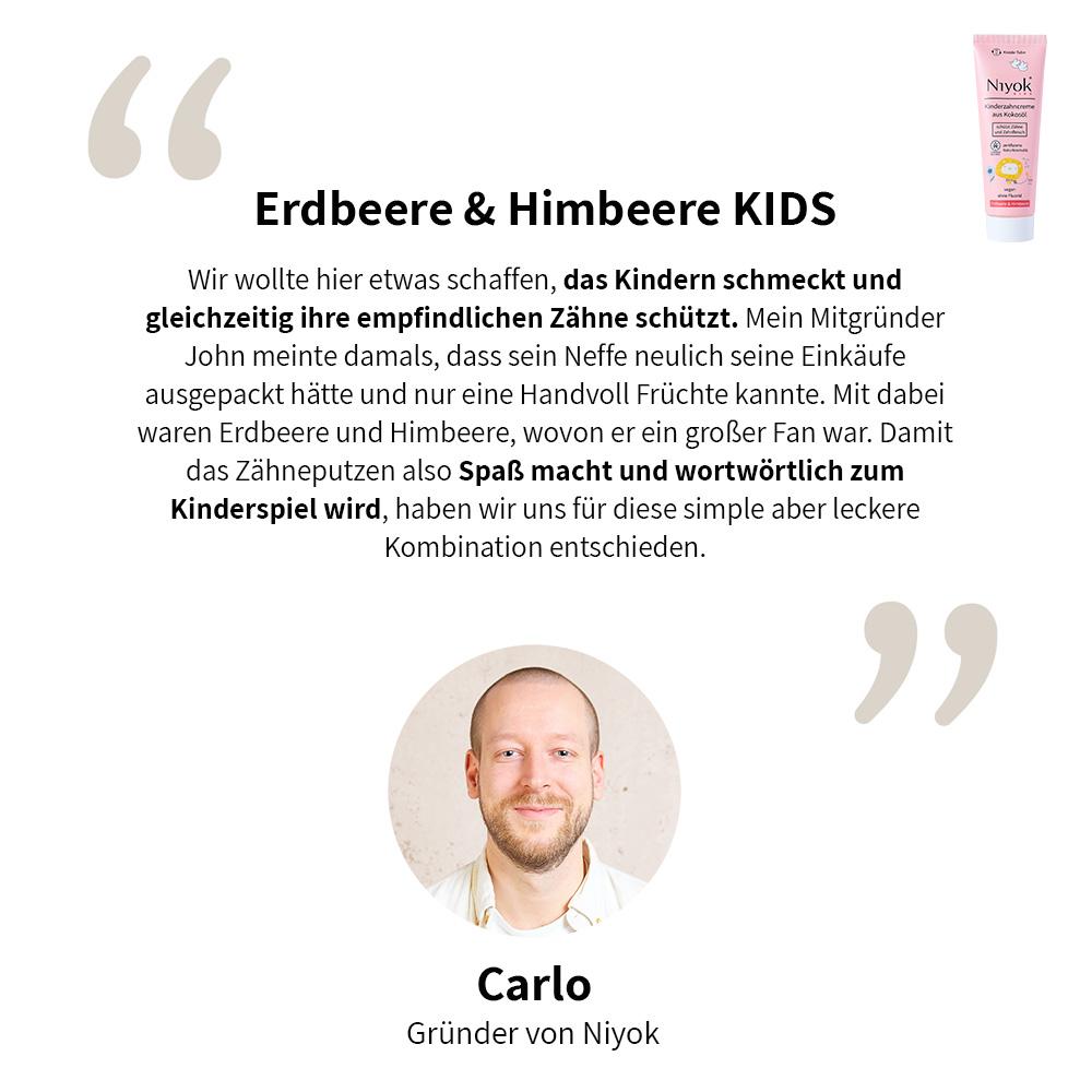 Zahncreme aus Bio-Kokosöl Kinder Erdbeere & Himbee 75 ml