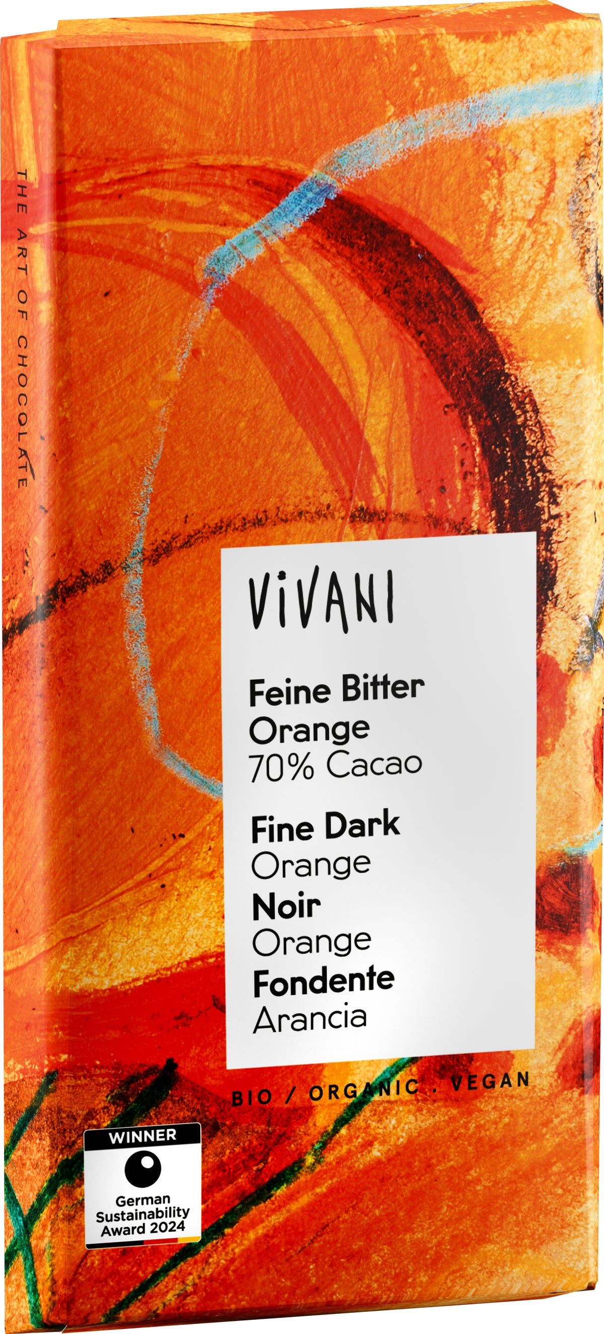 Feine Bitter Orange Schokolade 70% Cacao 80 g