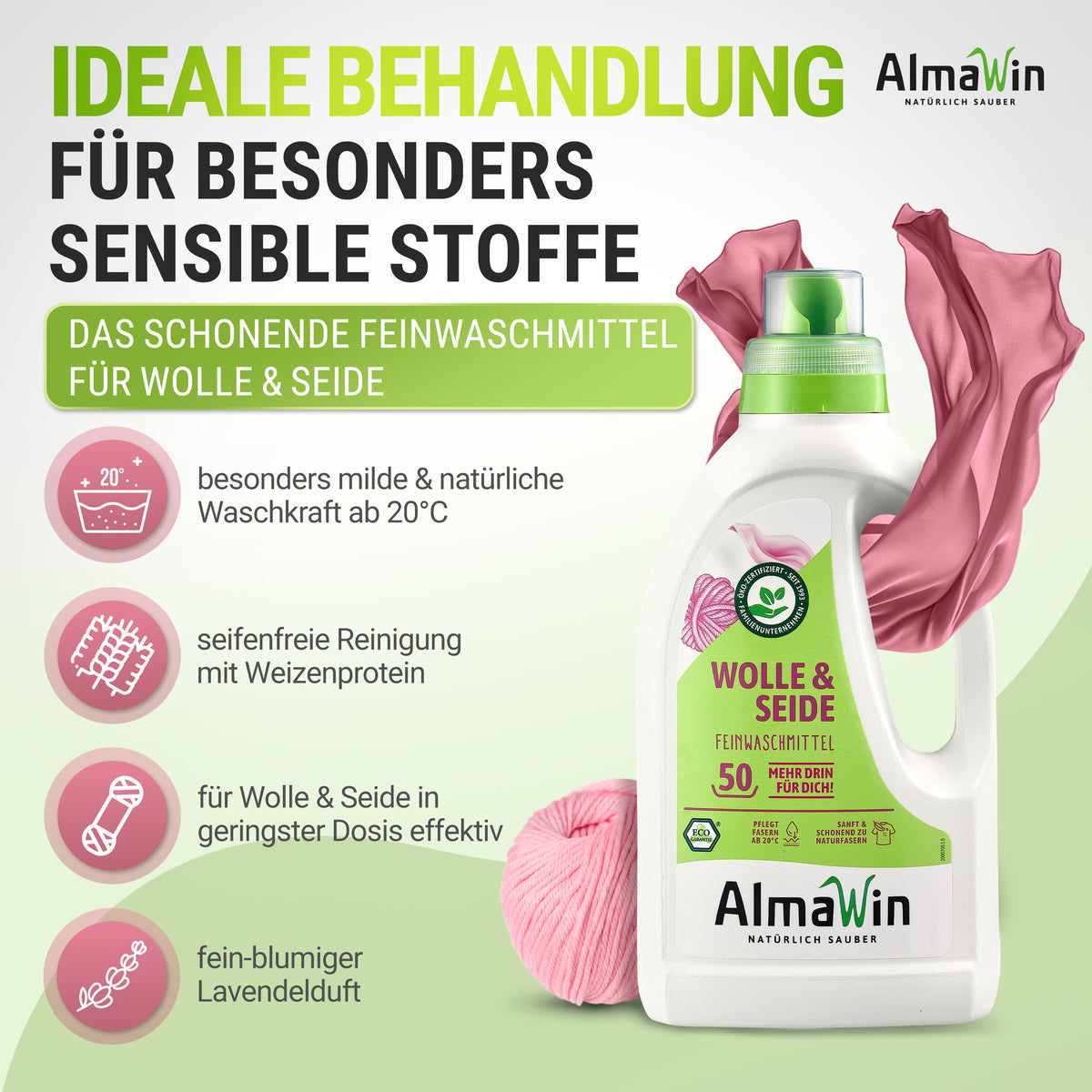 Wolle & Seide Feinwaschmittel 750 ml
