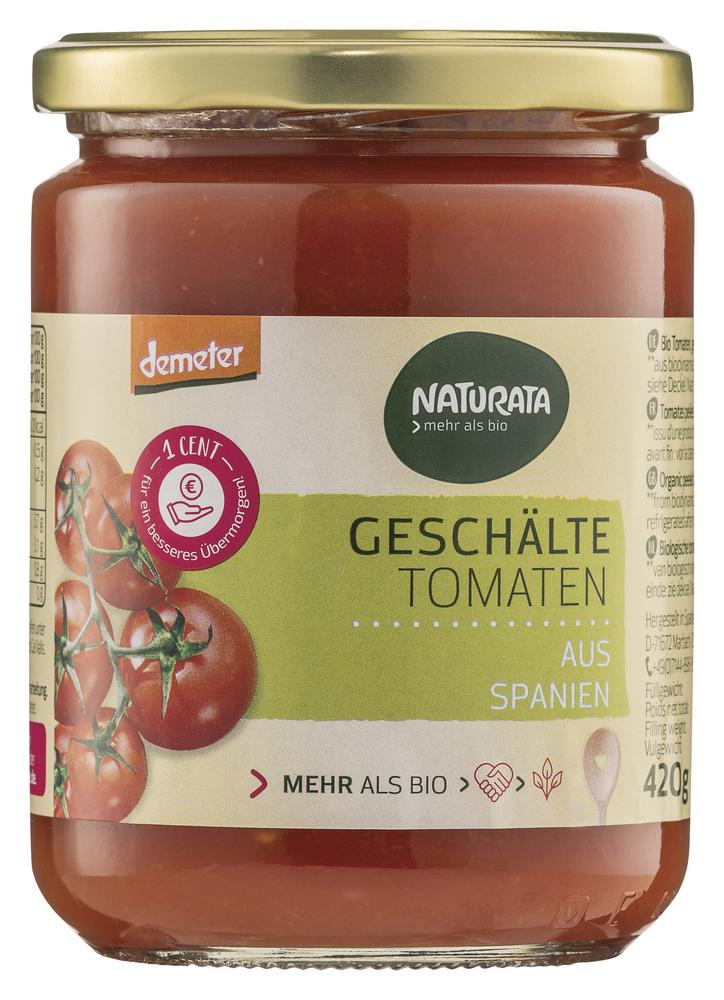 Tomaten geschält in Tomatensaft demeter 420 g