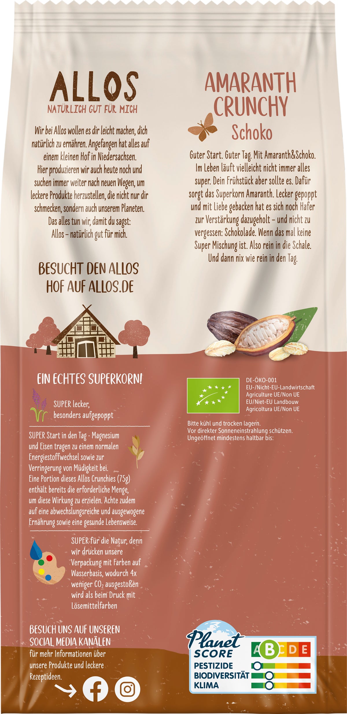 Amaranth Crunchy Schokolade 400 g
