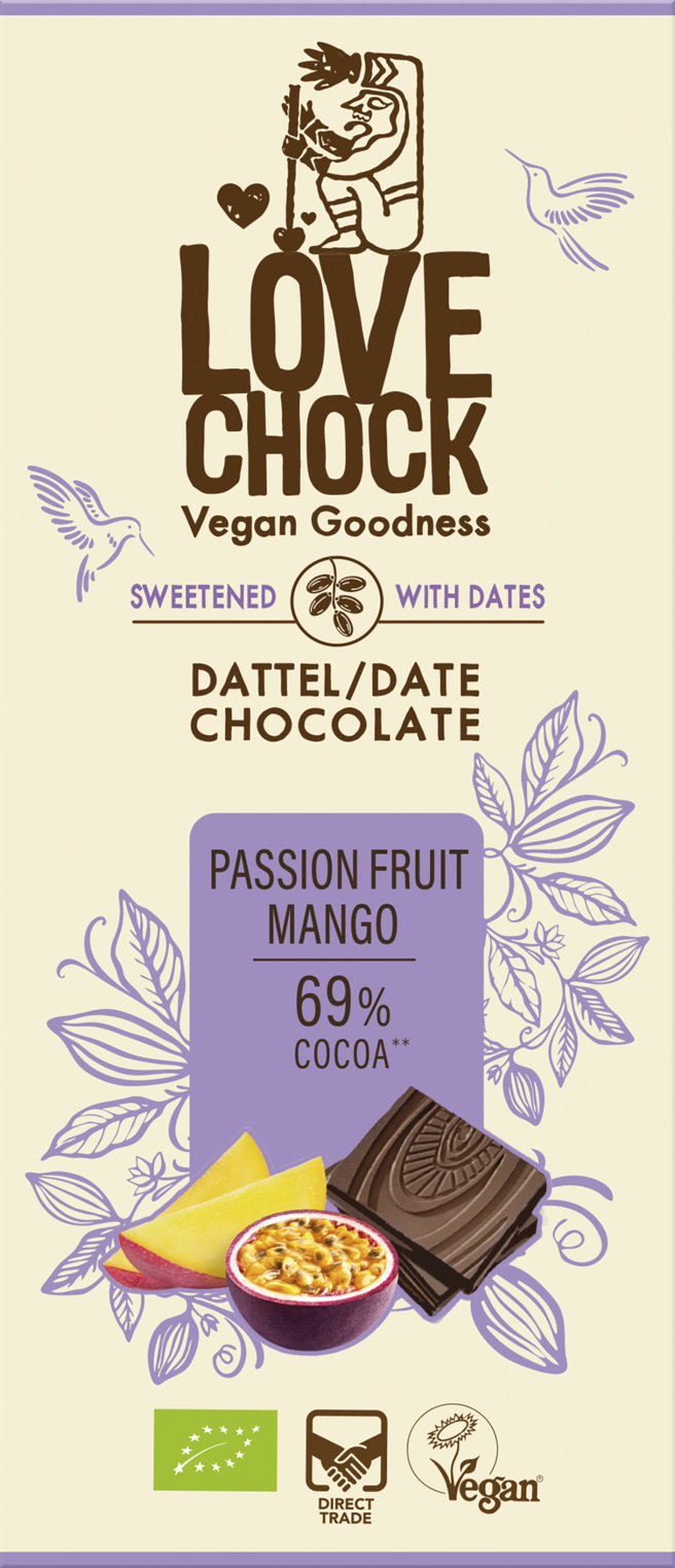 Passionfruit Mango 69% Kakao - sweetened with date 70 g