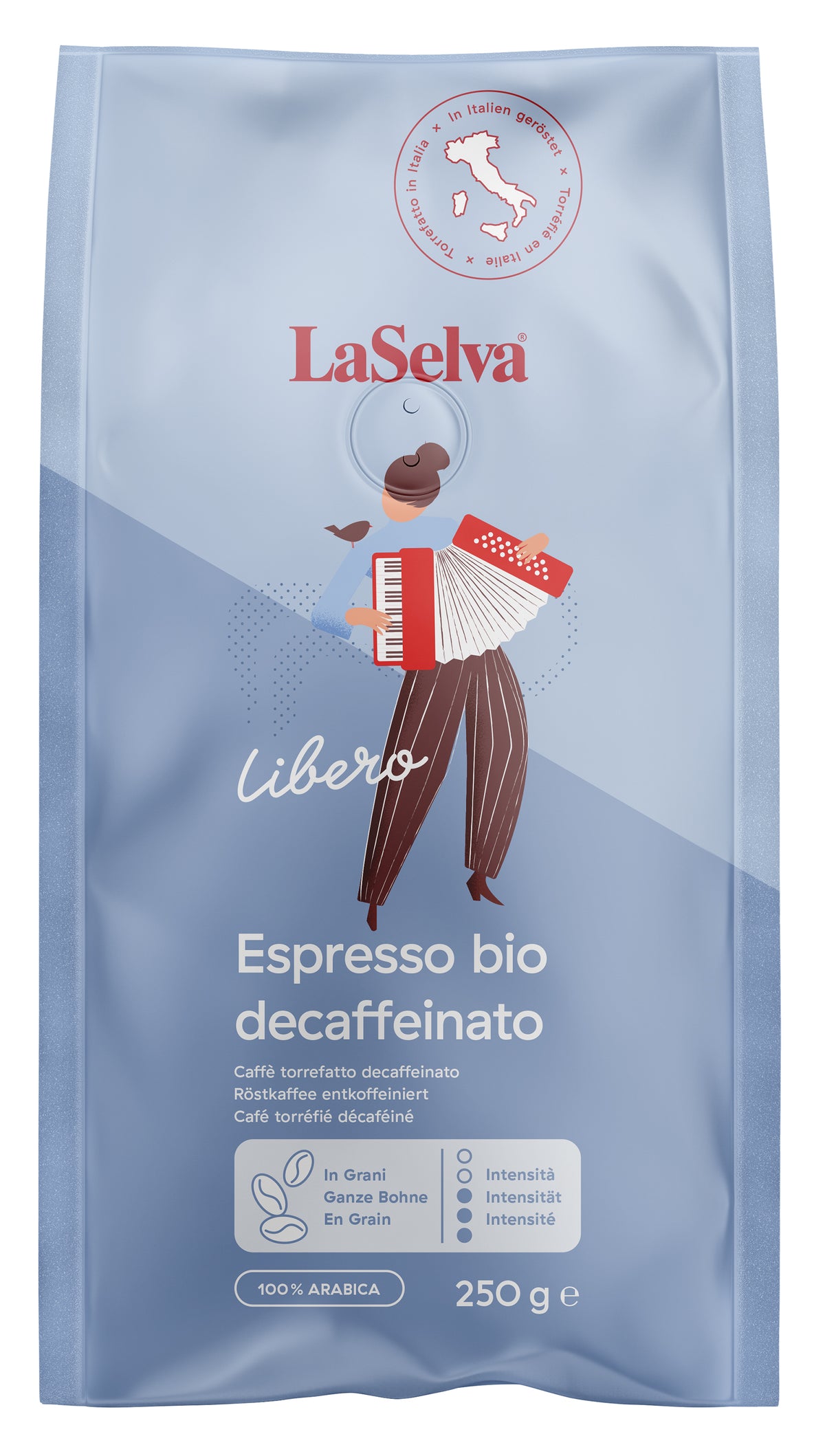 Libero Espresso entkoffeiniert ganze Bohne 100% Ar 250 g