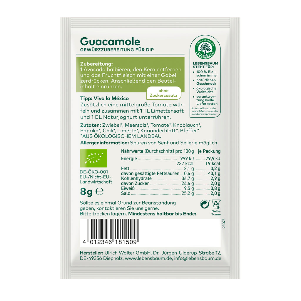 Guacamole Gewürzmischung 8 g