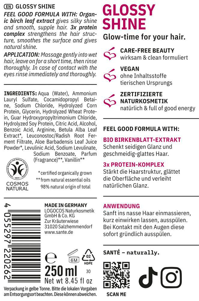 Glossy Shine Shampoo Birkenblattextrakt + 3-Fach P 250 ml