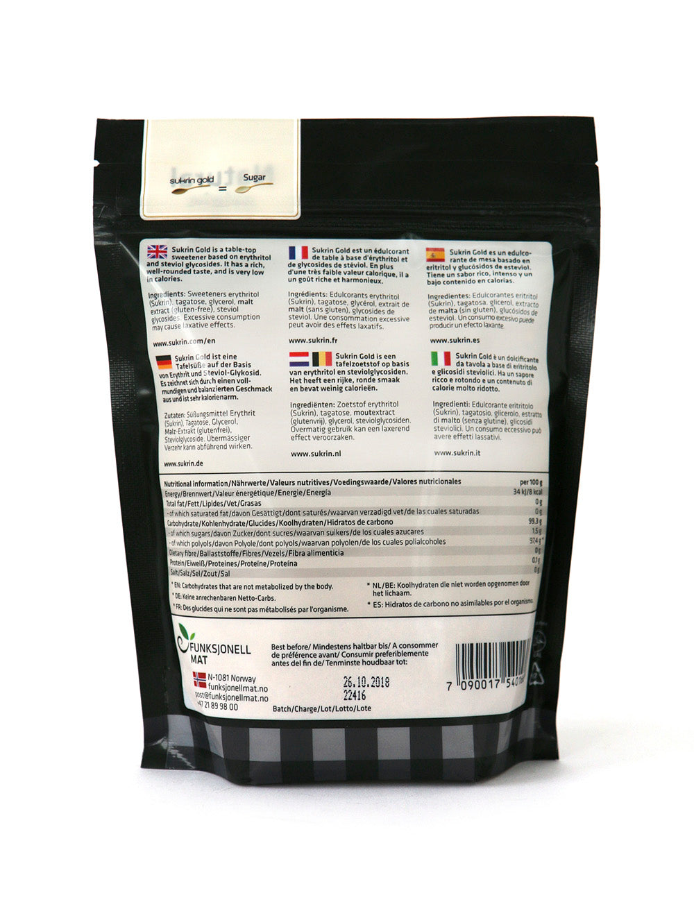 Sukrin Gold Rohrohr 500 g