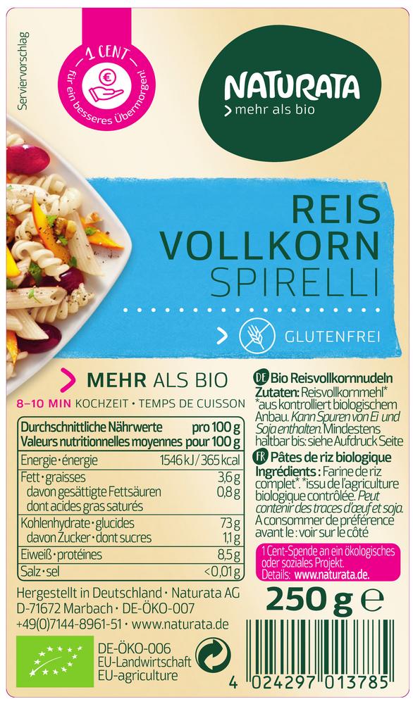 Spirelli Reis-Vollkorn 250 g