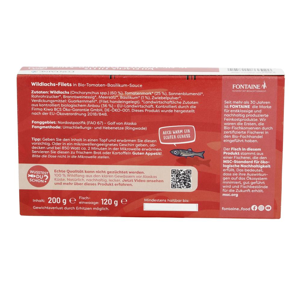 Wildlachsfilet in Bio-Tomaten-Basilikum-Creme 200 g