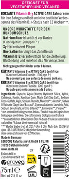 Zahncreme Vitamin B12 Active Care 75 ml