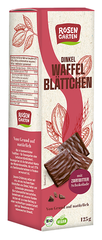 Waffelblättchen Zartbitterschokolade 125 g