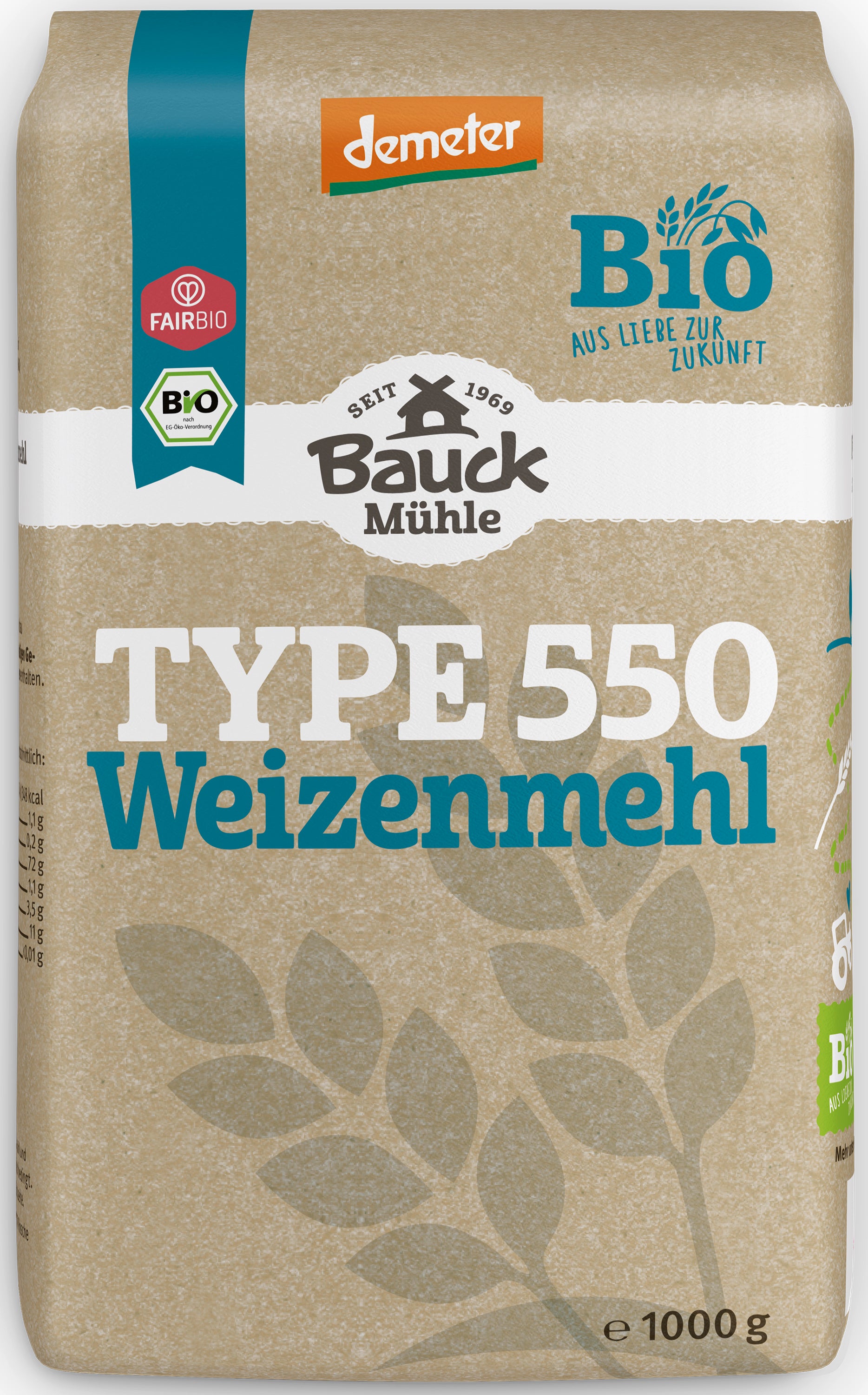 Weizenmehl Hell Type 550  demeter 1 kg