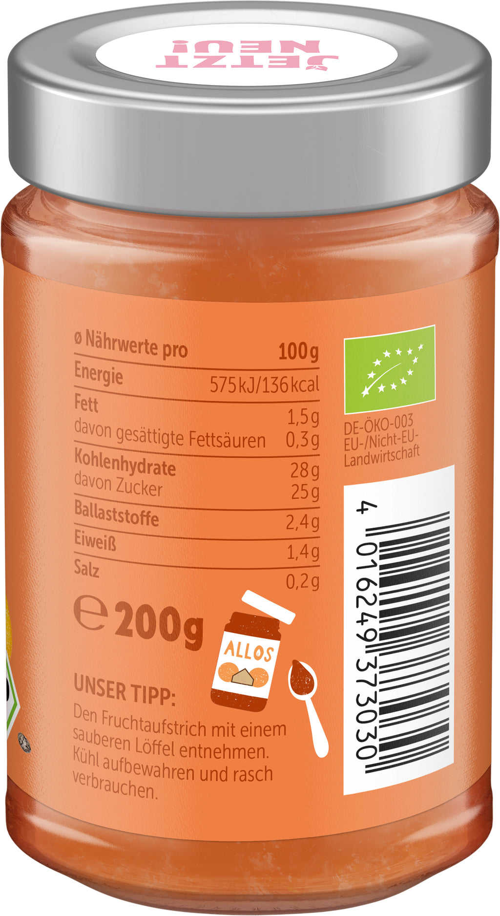 Super Fruit Aprikose mit Chia&Kurkuma Aufstrich 200 g