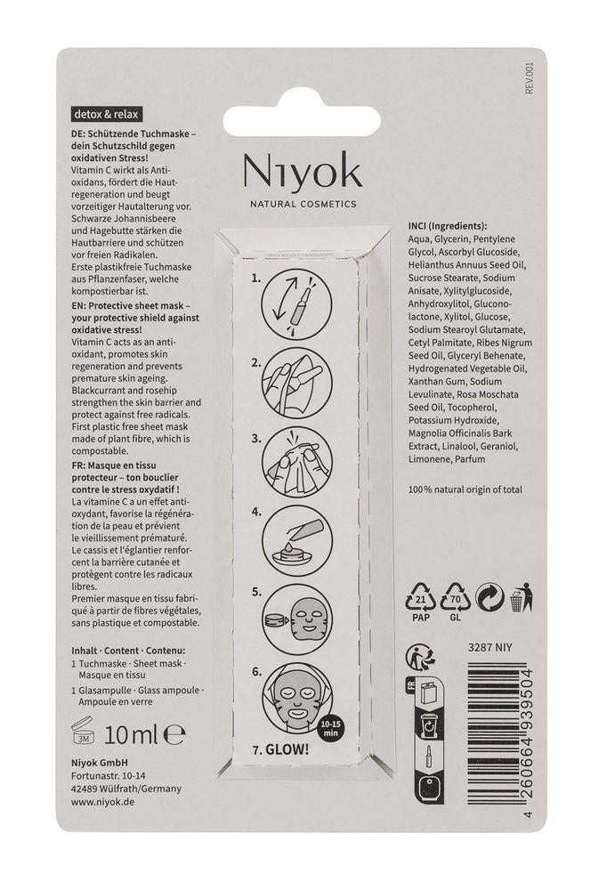 Schützende Tuchmaske detox & relax 1 Stk