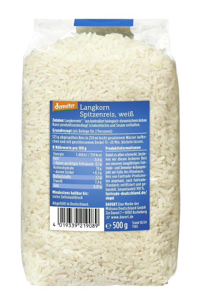 Langkornreis weiß demeter 500 g