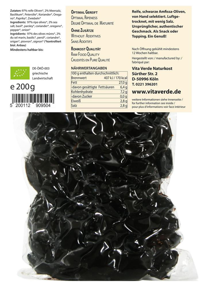 Oliven Mediterran luftgetrocknet 200 g