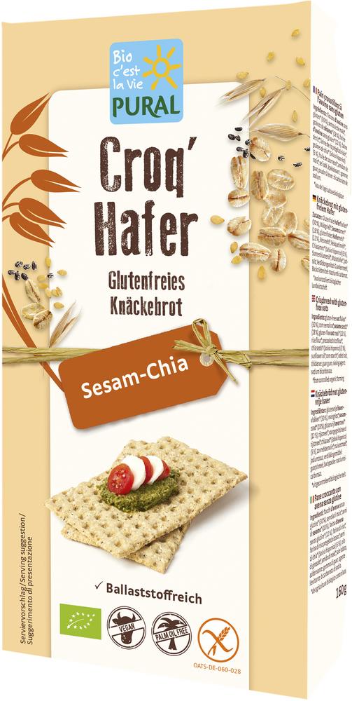 Croq'Hafer Sesam-Chia glutenfreies Knäckebrot 160 g