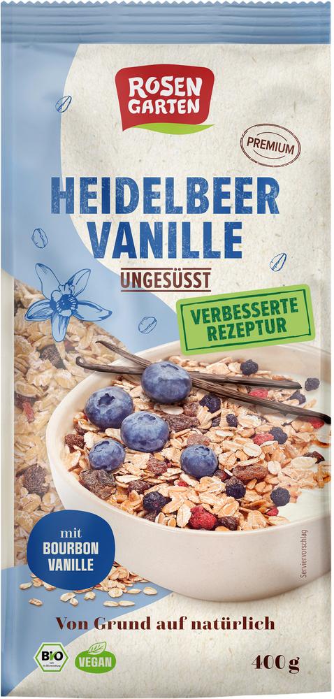 Müsli ungesüßt Heidelbeer-Vanille 400 g
