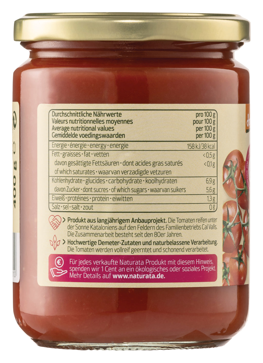Tomatenpüree demeter Glas 400 g