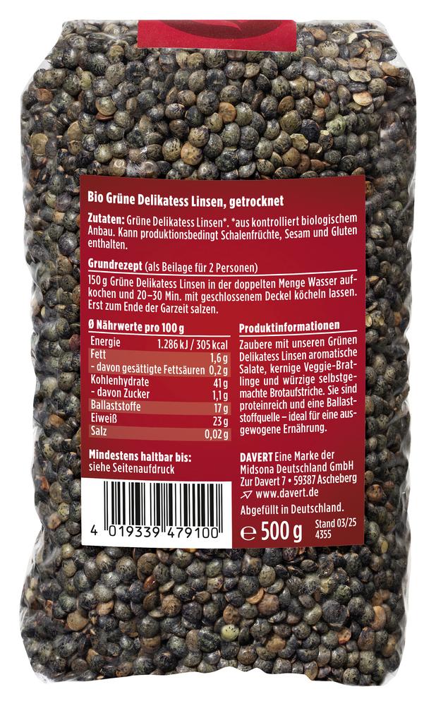 Grüne Delikatess-Linsen 500 g