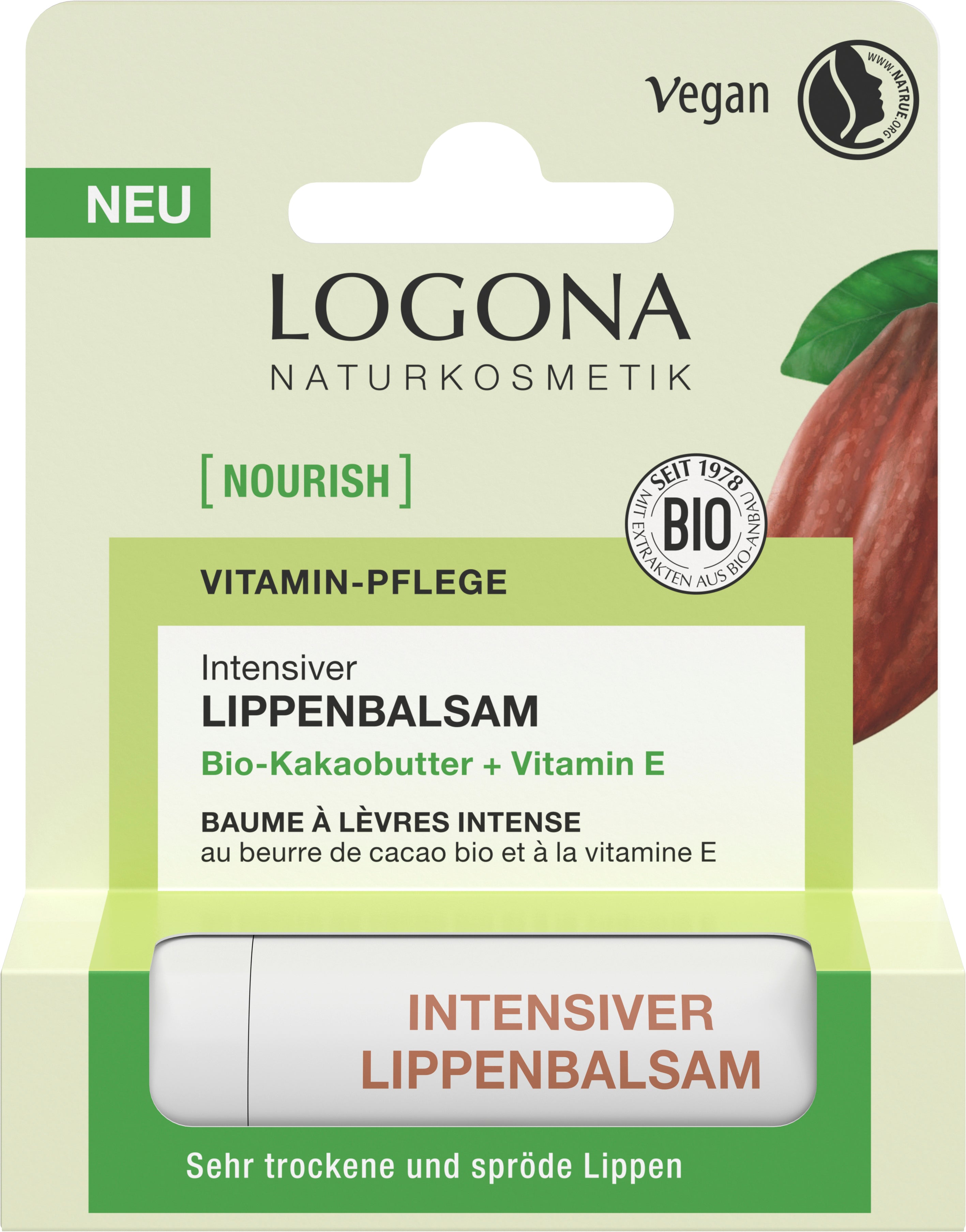 Intensiver Lippenbalsam Kakaobutter + Vitamin E 4,6 g