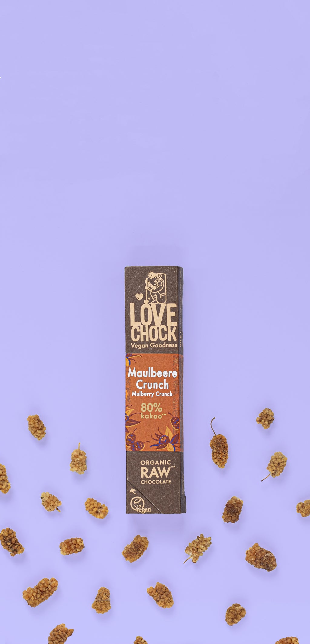 Lovechock Maulbeere-Crunch 81% Kakao 40 g