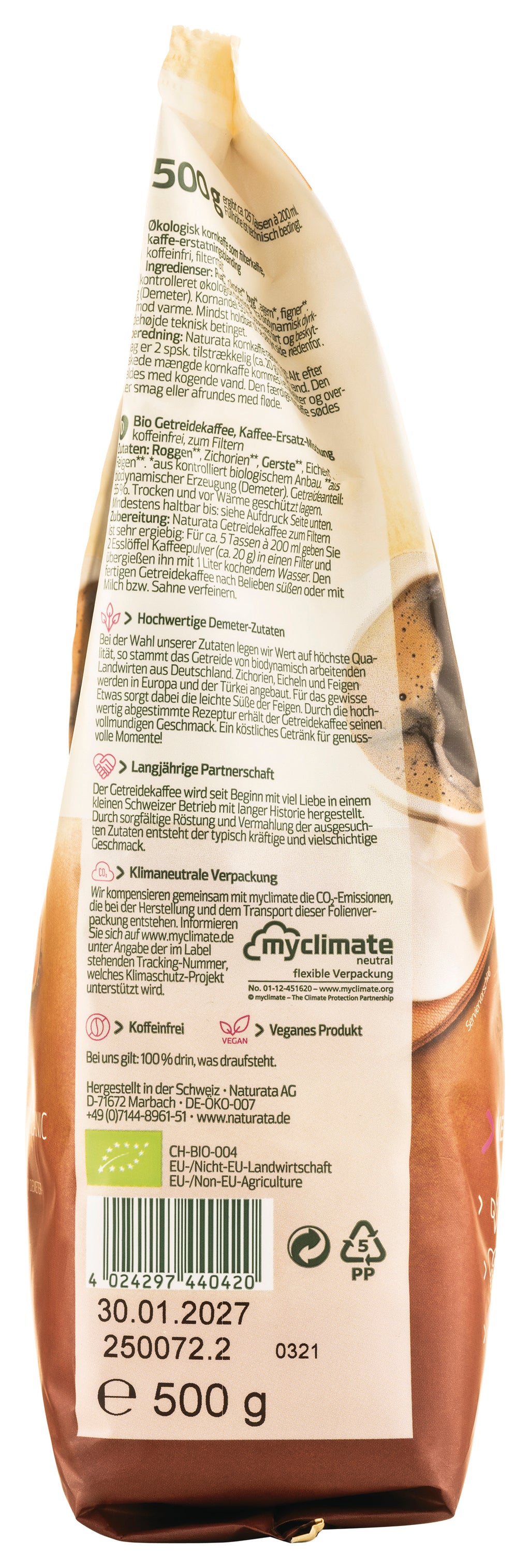 Getreidekaffee Filter demeter 500 g