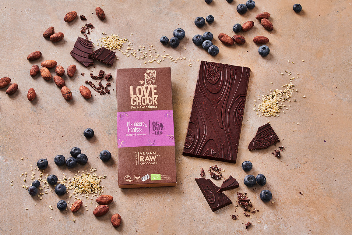Lovechock Tafel Blaubeere & Hanfsaat 70 g