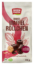 Dinkel-Waffelröllchen Zartbitterschokolade 150 g