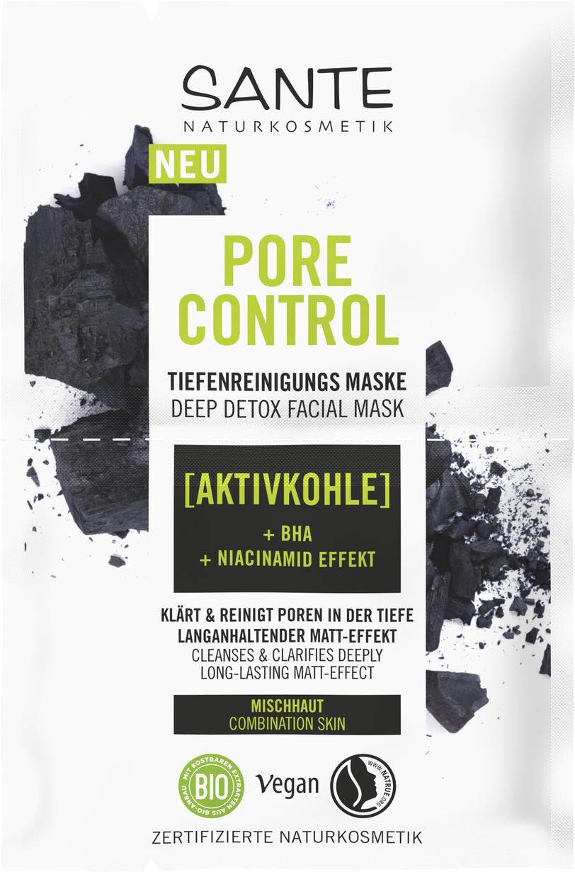 Pore Control Tiefenreinigungsmaske Aktivkohle BHA& 8 ml