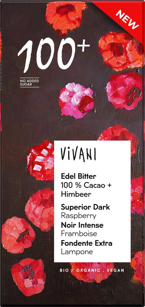 Edel Bitter 100% Cacao + Himbeere 80 g