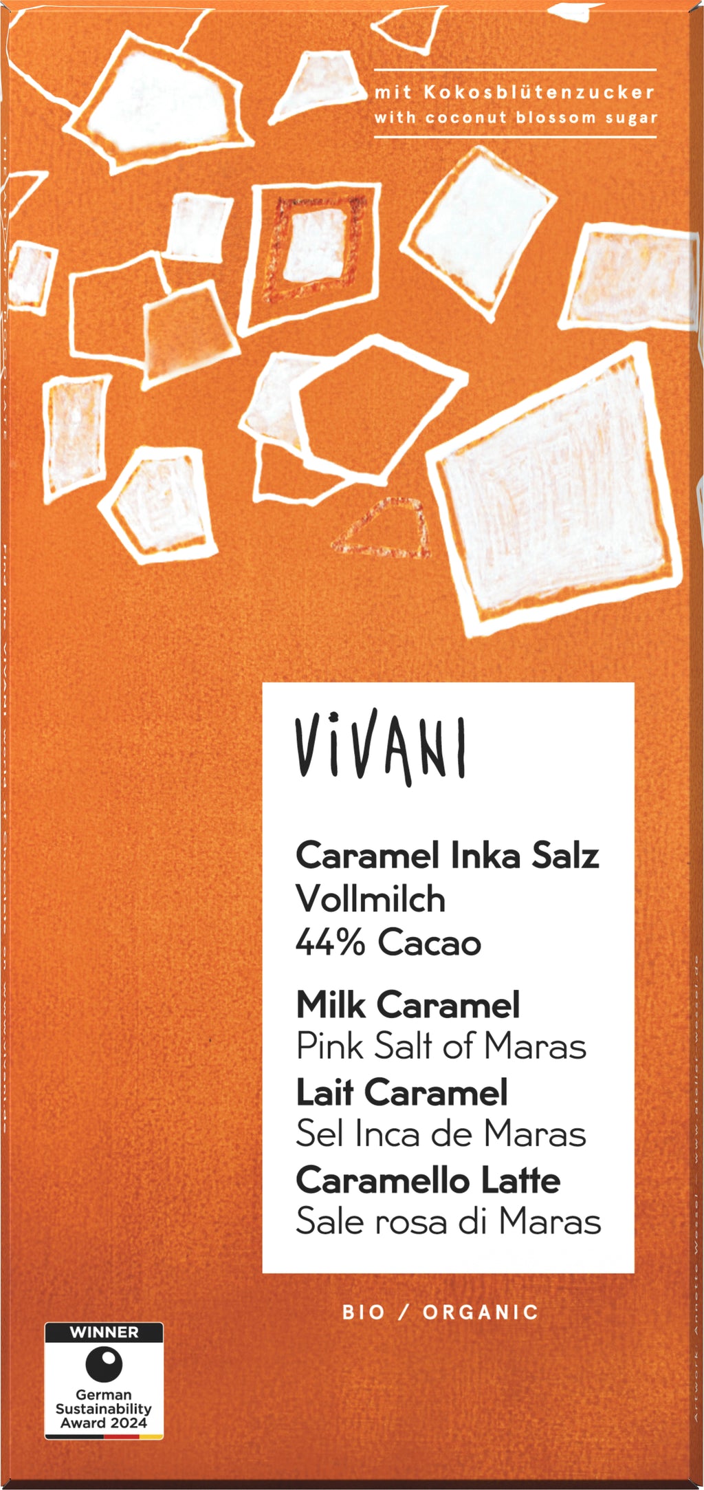 Caramel Inka-Salz Schokolade mit Kokosblütenzucker 80 g