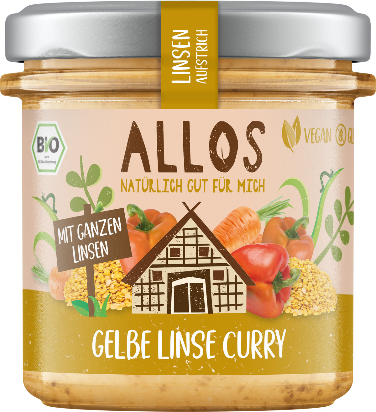 Linsen-Aufstrich Gelbe Linse Curry 140 g