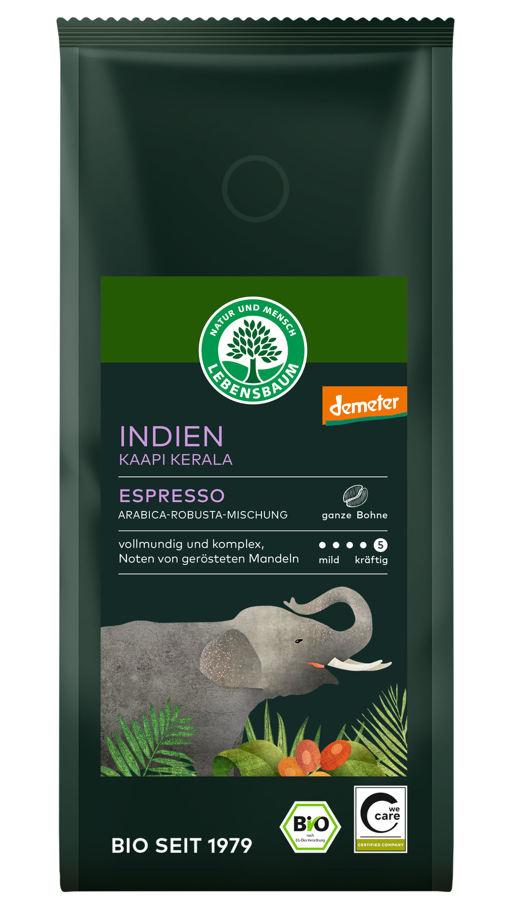 Indien Kaapi Kerala Espresso Bohne demeter 250 g