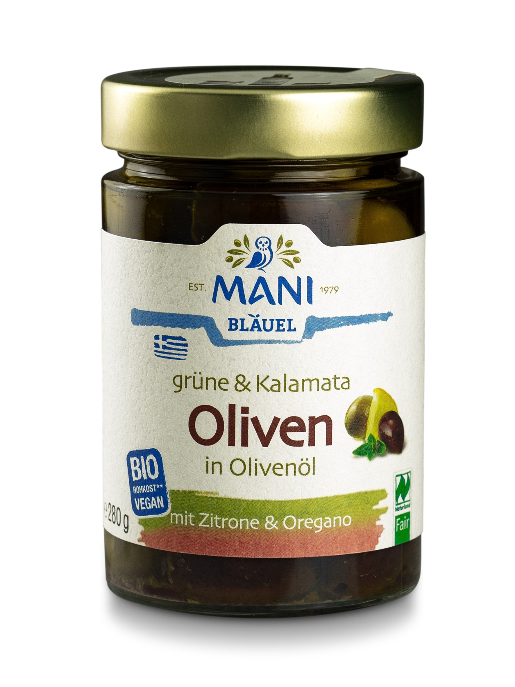 Grüne & Kalamata Oliven mit Kräutern in Olivenöl 280 g