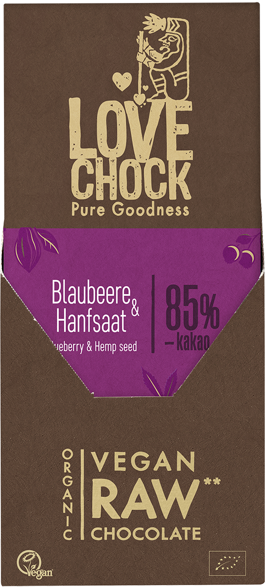Lovechock Tafel Blaubeere & Hanfsaat 70 g