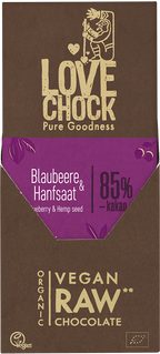 Lovechock Tafel Blaubeere & Hanfsaat 70 g