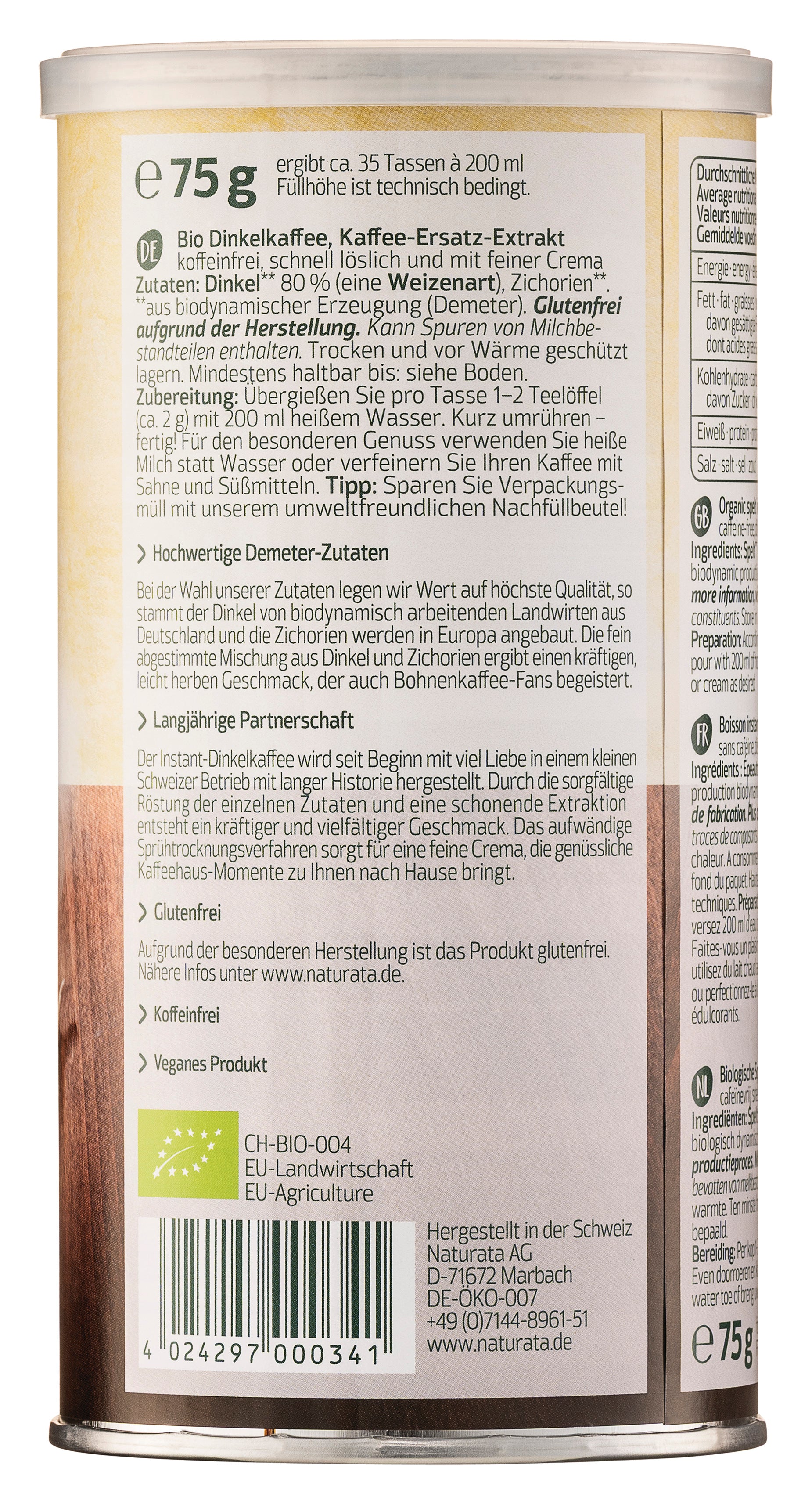 Dinkelkaffee Instant demeter 75 g