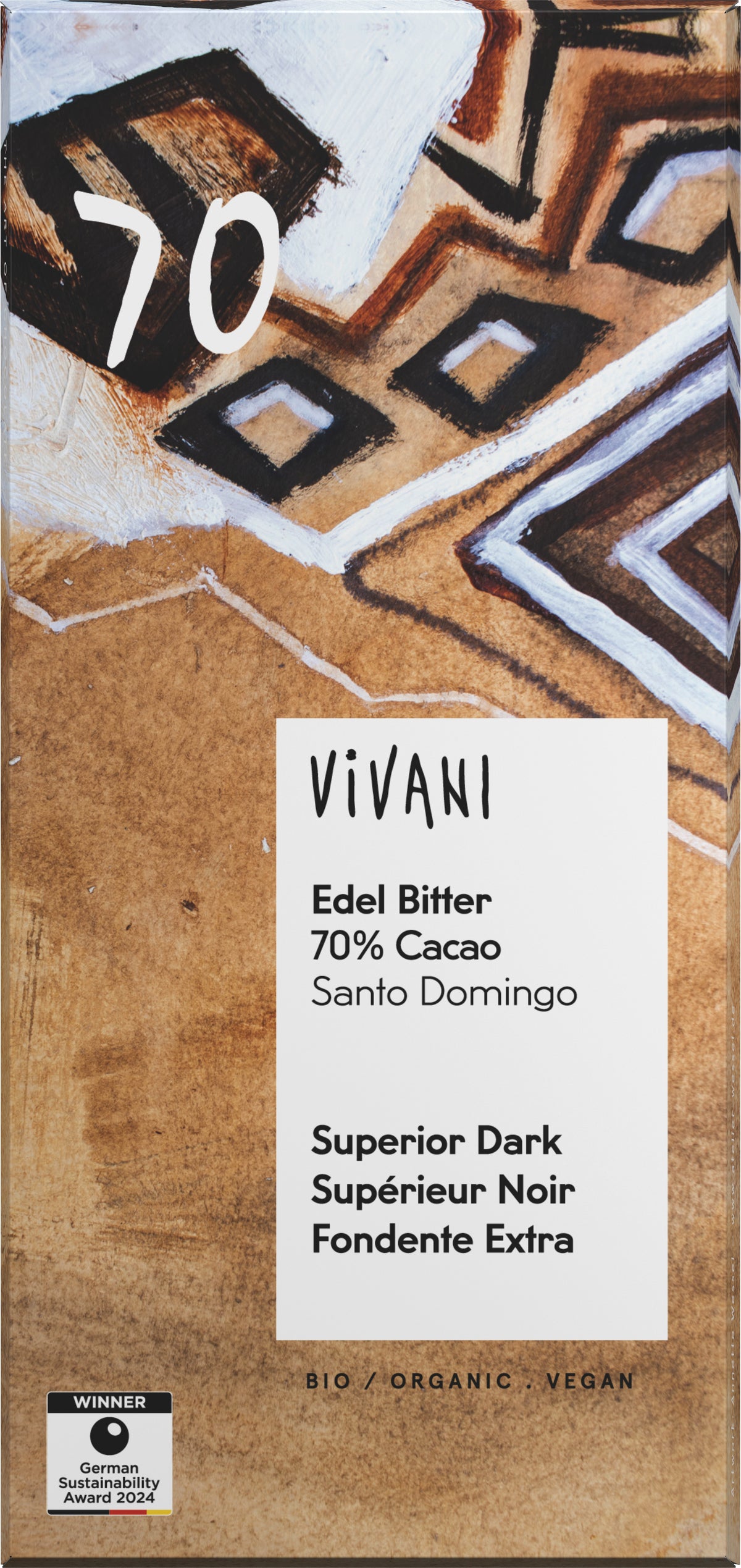 Edel Bitter Schokolade 70% Cacao Santo Domingo 80 g