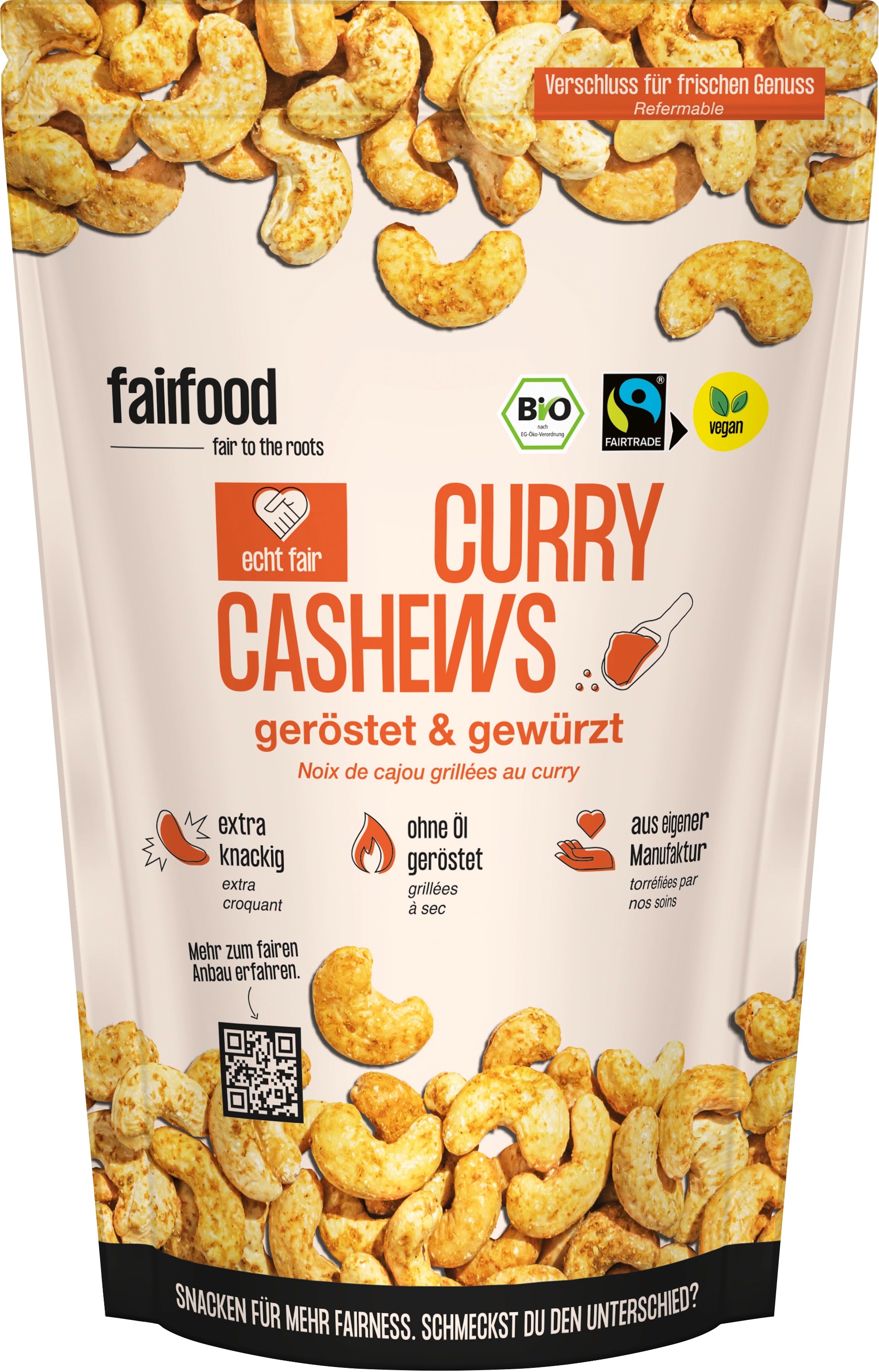 Cashews mit Curry geröstet 125 g