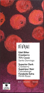 Edel Bitter Cranberry Schokolade 70% Cacao Santo D 80 g