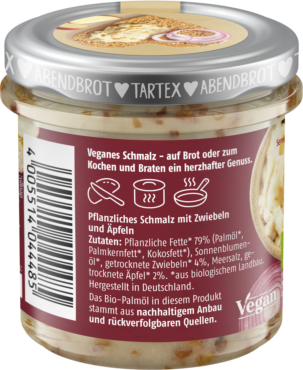 Veganes Schmalz Zwiebel und Apfel 125 g