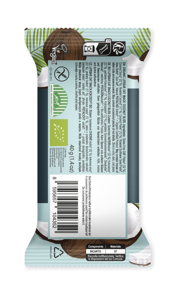 Lifebar Oat Snack Coconut Bliss 40 g
