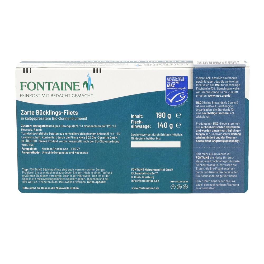 Bücklingsfilets in Bio-Sonnenblumenöl 190 g