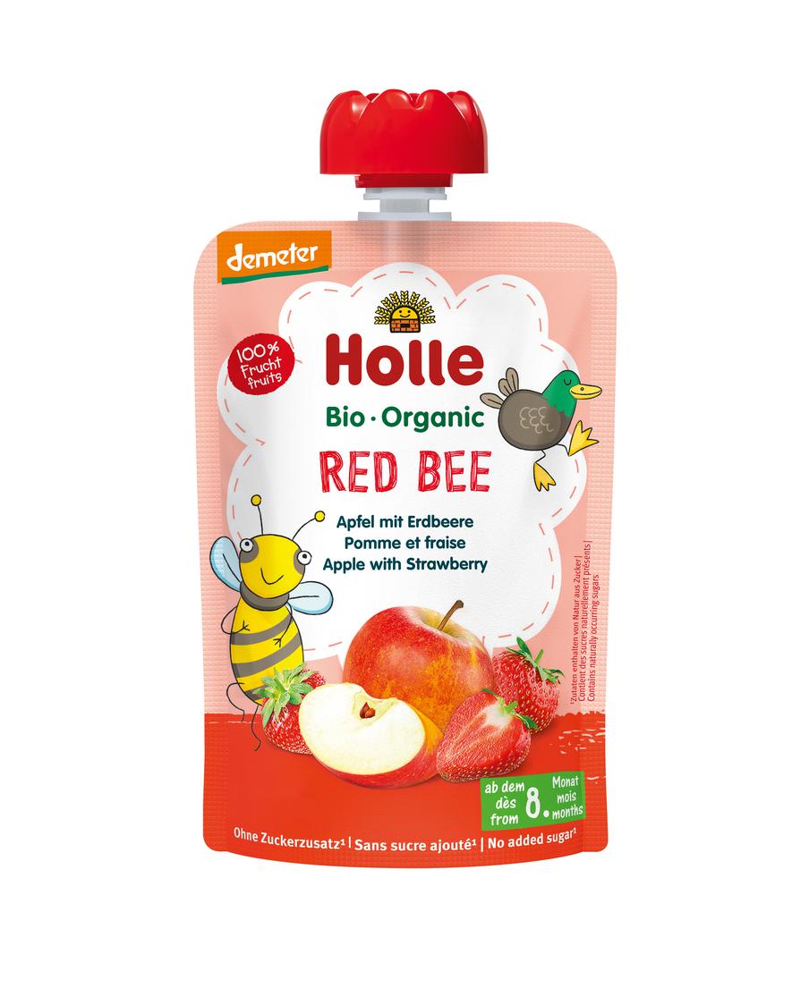 Pouchy Red Bee demeter Apfel, Erdbeere 100 g