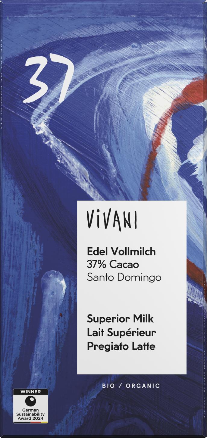 Edel Vollmilch Schokolade 37% Cacao Santo Domingo 80 g