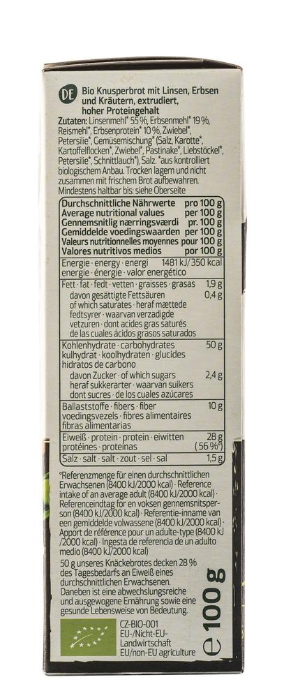 Knusperbrot Linsen Erbsen mit Kräutern 100 g