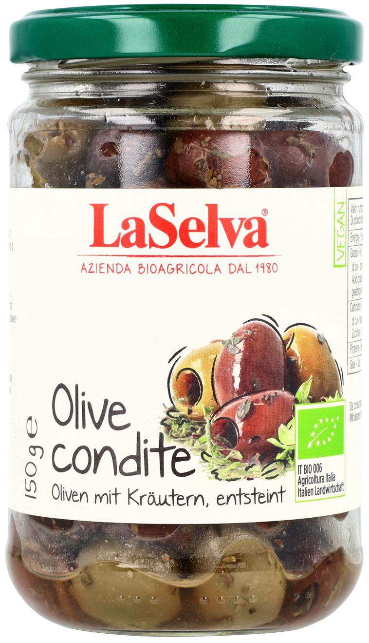 Oliven mit Kräutern entsteint 150 g