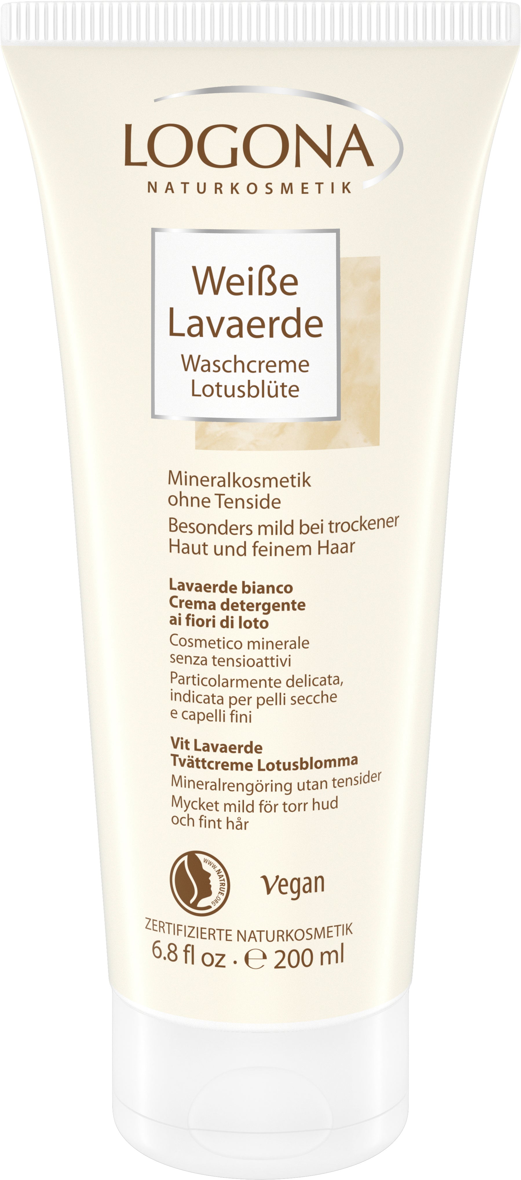 Weiße Lavaerde Waschcreme Lotusblüte 200 ml