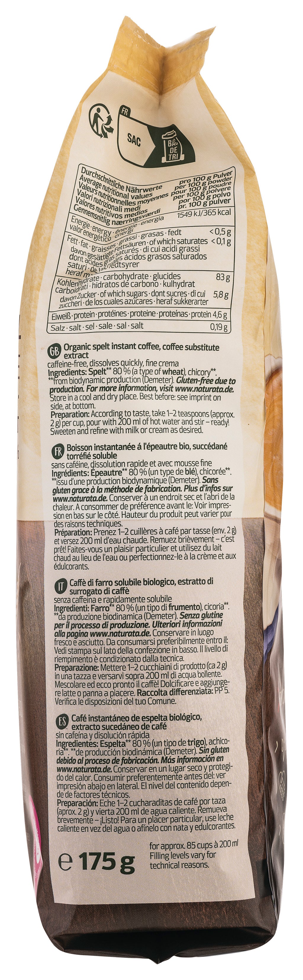 Dinkelkaffee Instant NFP demeter 175 g