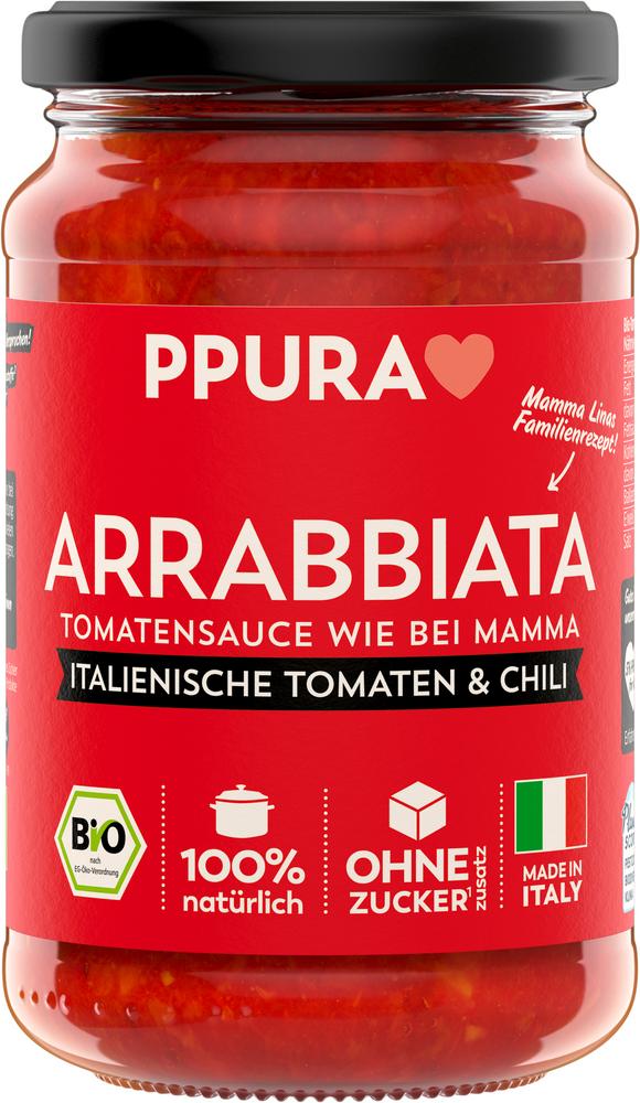 Sugo Arrabbiata mit fruchtigen Tomaten, Knoblauch, 340 g